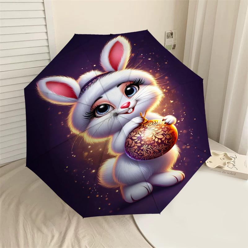 1PC rabbit ornamentAutomatic Open/Close Umbrella with Windproof, 8-Rib Sturdy Canopy, Durable Ribs, Fashionable Design1234A