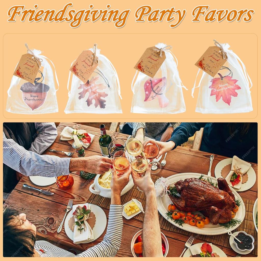 Fall Car Air Fresheners, 20 Set Friendsgiving Party Favors With Thank You Cards, Fall Hanging Ornaments Thanksgiving Party Supplies Gifts For Guests