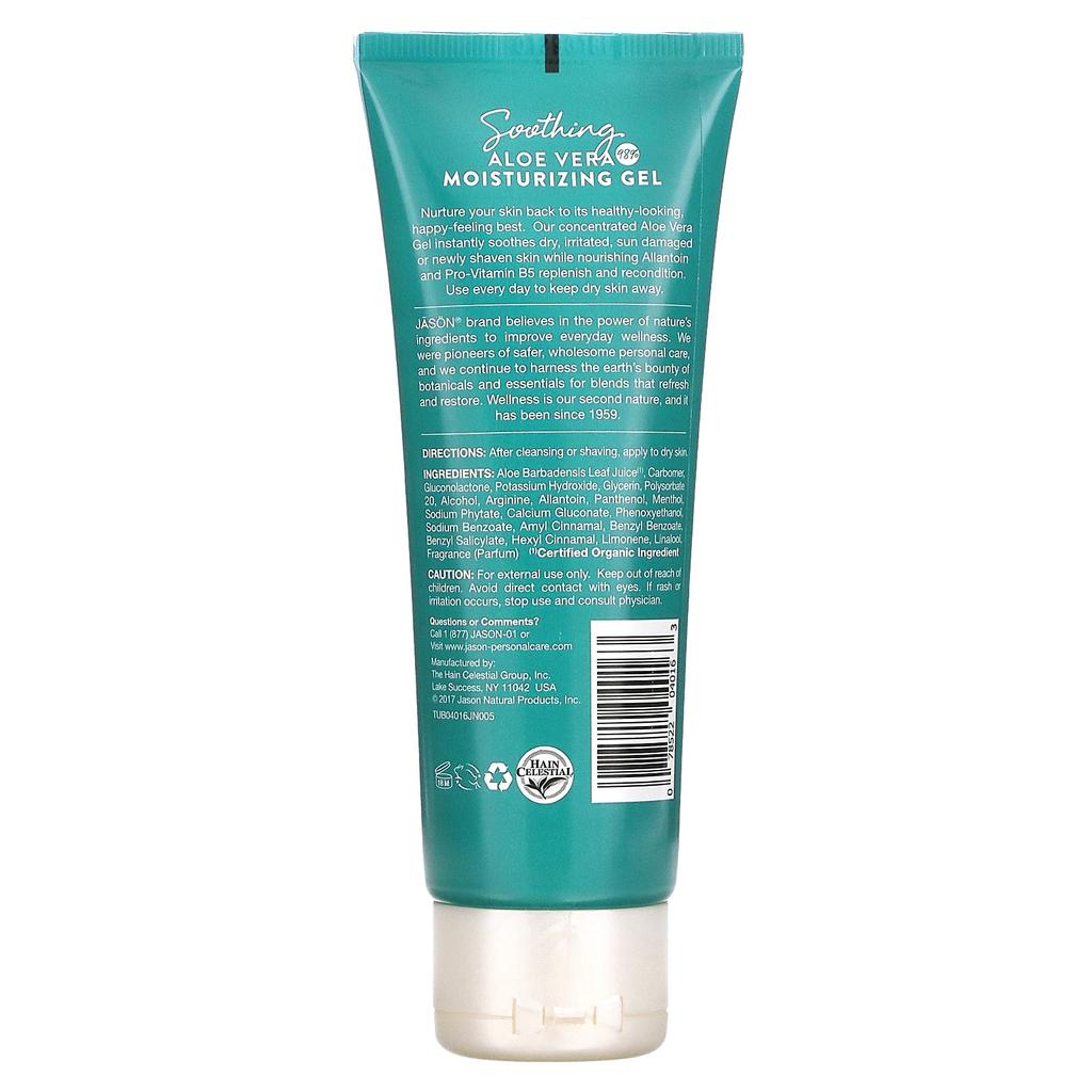 Jason Natural Soothing 98% Aloe Vera Moisturizing Gel, 4 Oz (113 G)