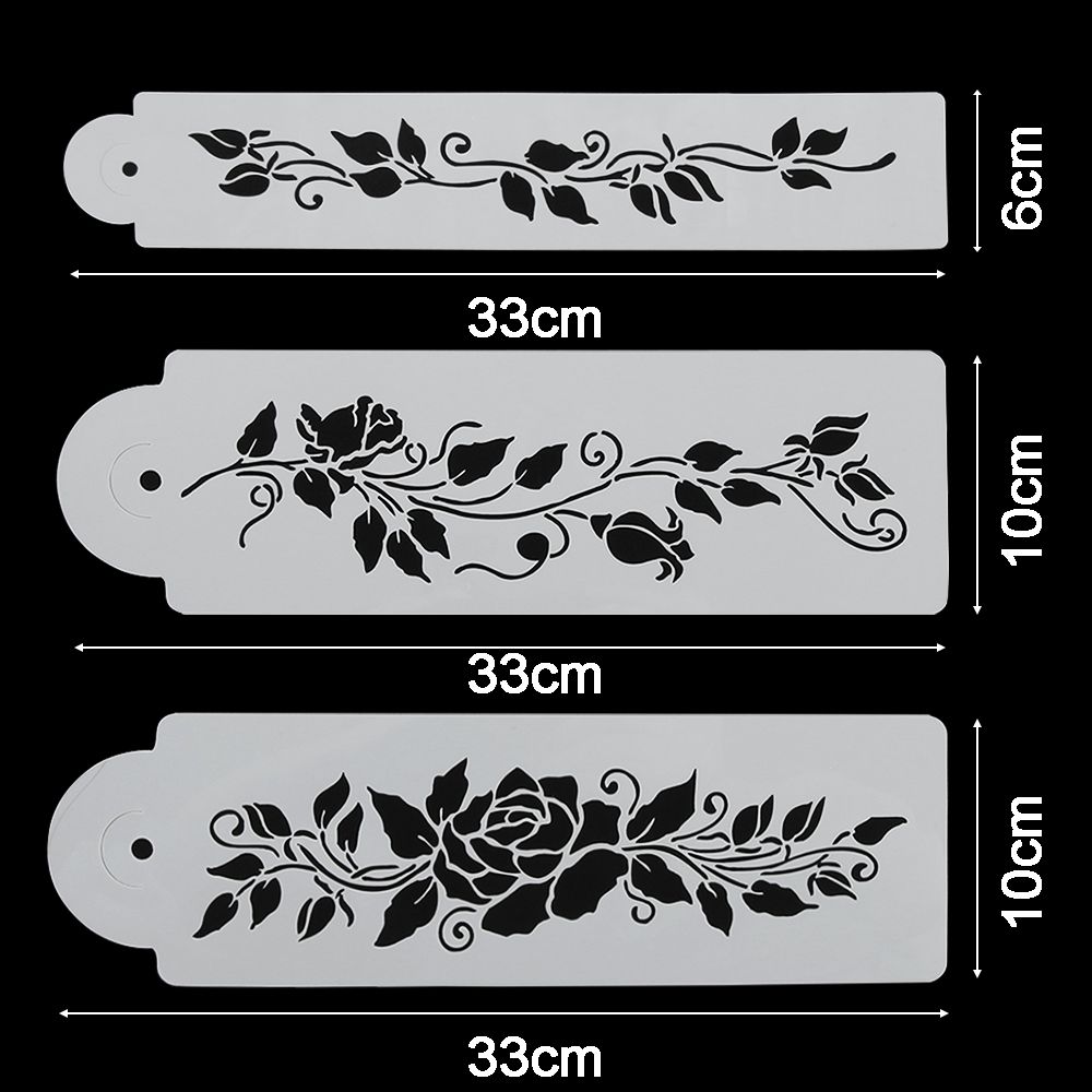 3шт/комплект горячая формовка кружева помадка дерево виноградные листья бордюр торт трафарет