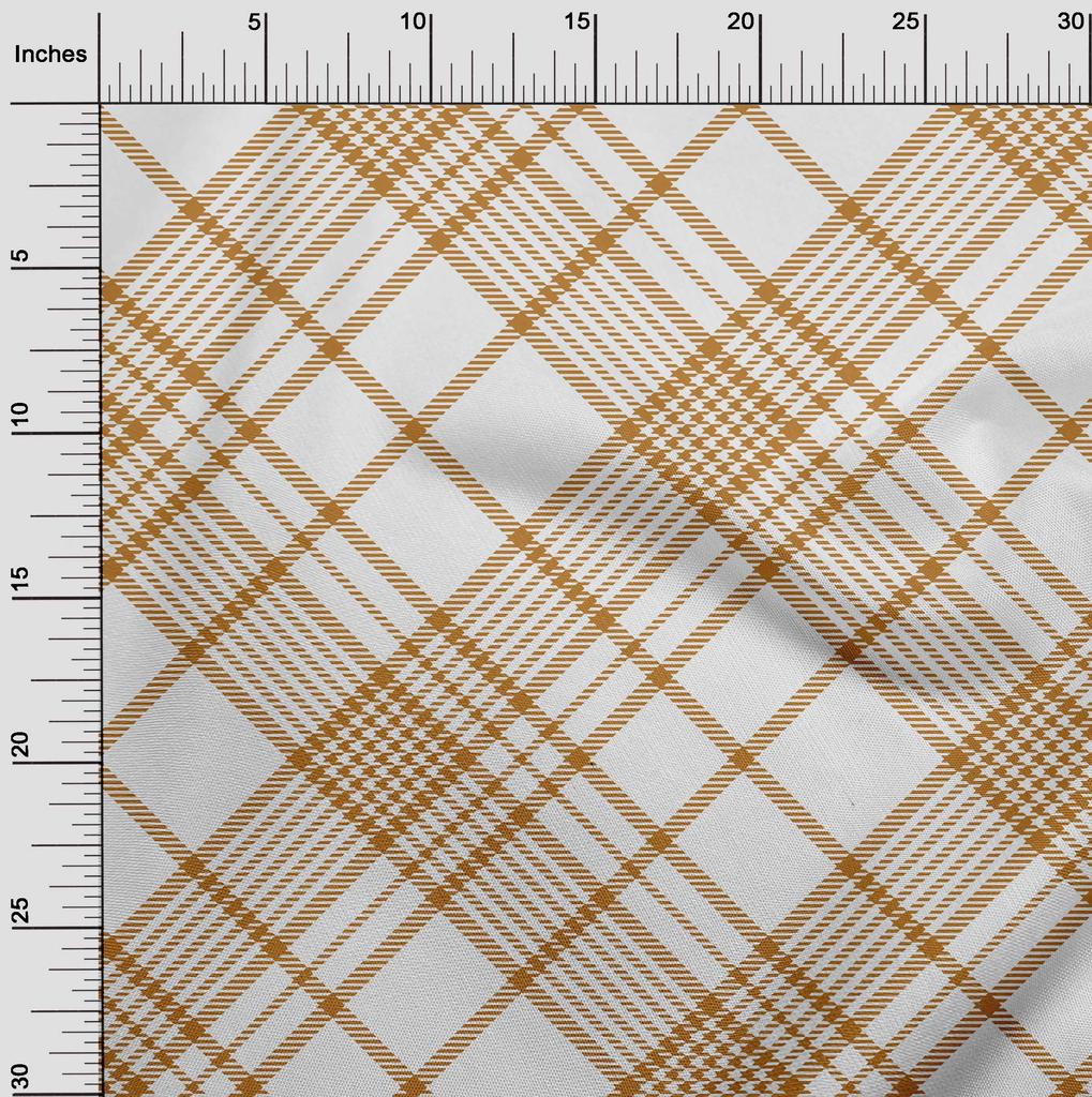 oneOone Хлопковая гибкая коричневая ткань, тартан, принадлежности для квилтинга, швейная ткань с принтом, 40 дюймов в ярдах