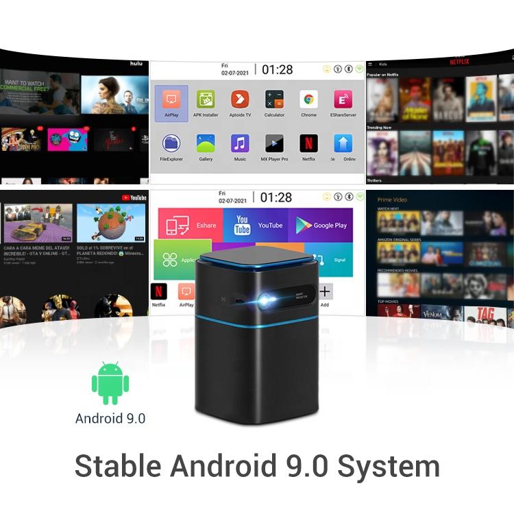 Заводской D042 Мини Карманный DLP 1080p Full HD LED Система Android 9 Наружный Домашний Кинотеатр Кино Фильм 4K Мини Проектор
