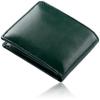 Goat Leather Bifold Wallet with Skimming Prevention Function Genuine Leather Green [Uneven] Men's