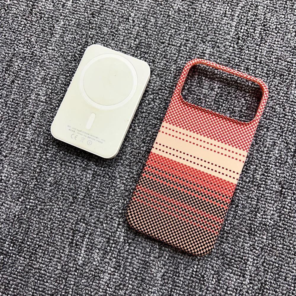 Премиальный чехол для телефона с рисунком под карбон для iPhone 17 16 15 14 13 12 Pro Max Для MagSafe Магнитная зарядка Тонкий Жесткий PC Чехол