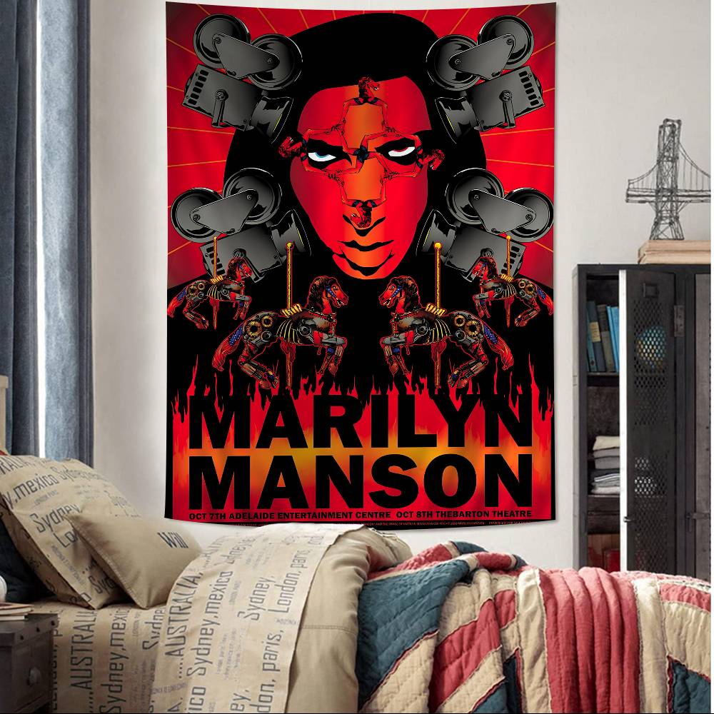 MMarilyn MManson Подвесной Богемный Гобелен для Гостиной Дома Комнаты в Общежитии Декор Японский Гобелен