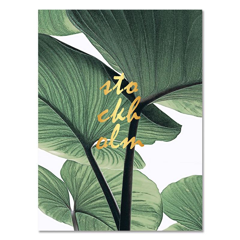 Природа зеленое растение лист холст картина современные листья настенные художественные постеры и принты скандинавские декоративные картины для комнаты домашний декор