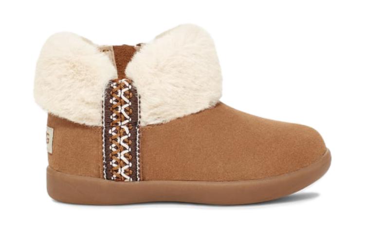 UGG Замшевые Удобные и Модные Низкие Детские Сапоги Каштановые Детские 1143659T-CHE