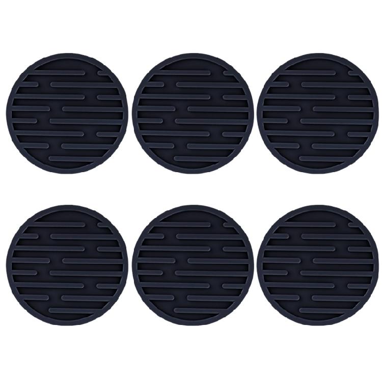 6Pcs Silicone Coasters Cup Mats Dining Decors Unique Round Shape Drink Mats Silicone Texture Suitable for Household Use