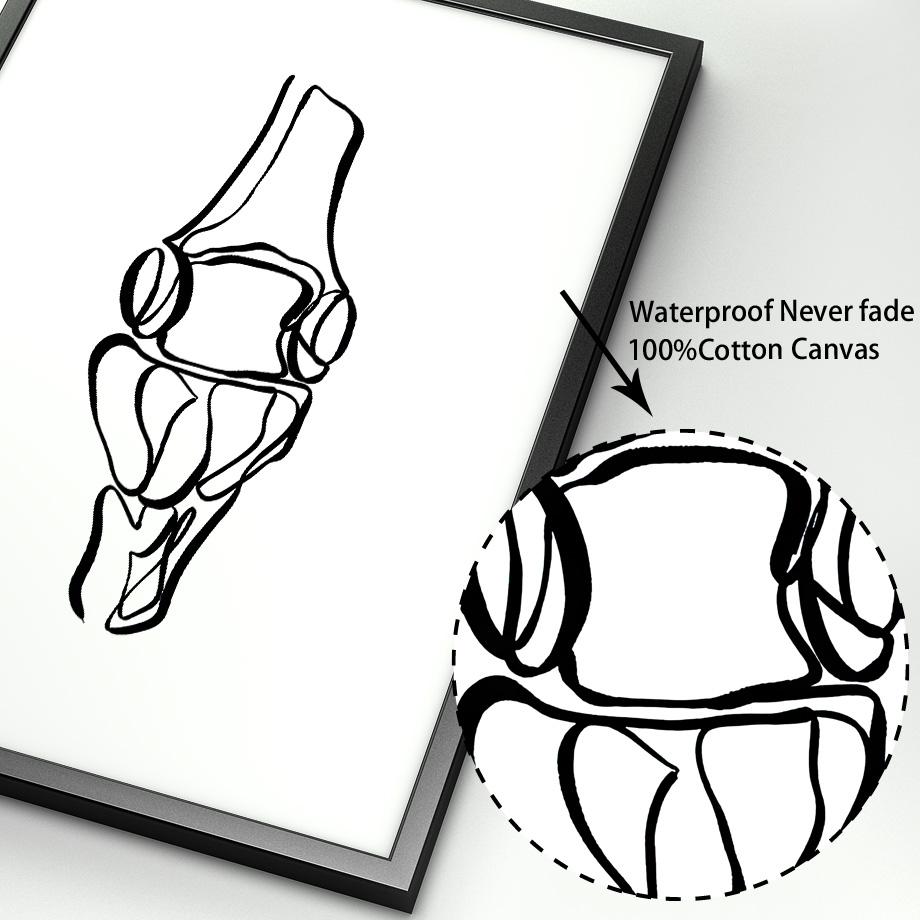 Wall Art Print Canvas Painting Human Anatomy Abstract One Line Bone Heart Tooth Nordic Poster Decor Pictures Medical Office Room