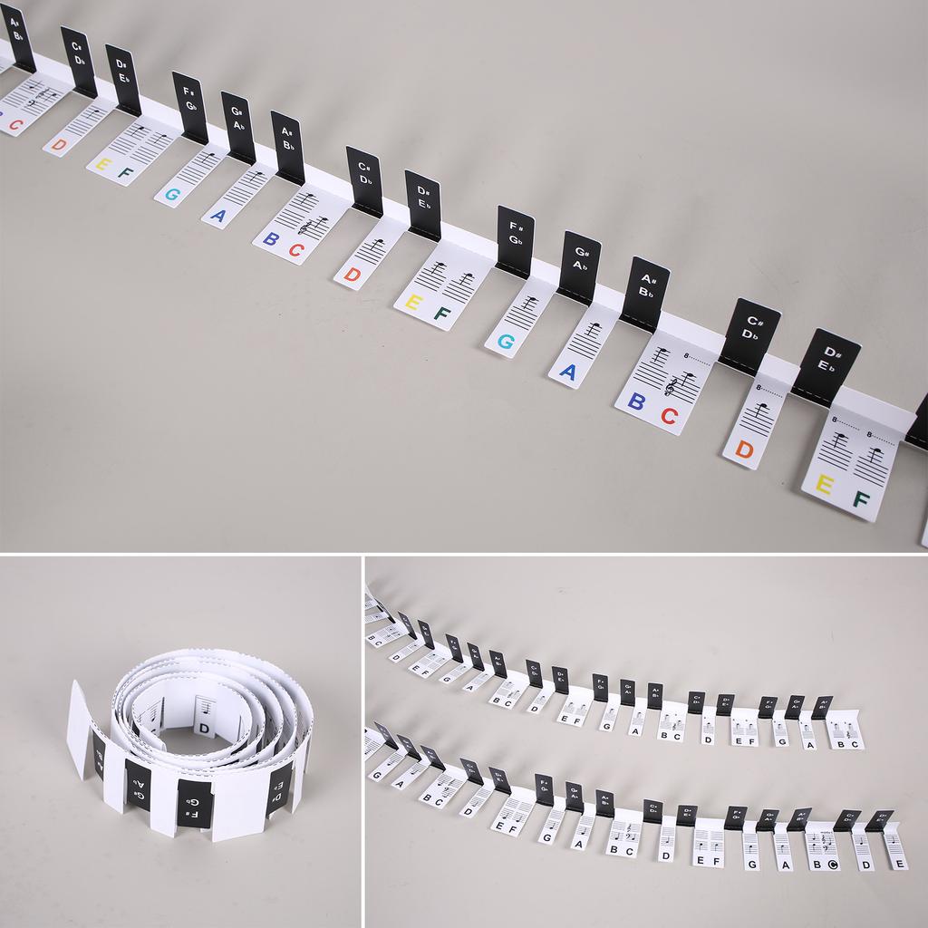 Piano Keyboard Stickers Removable Keyboard Letters Electronic Piano Keyboard Note Stickers for Kids and Beginners