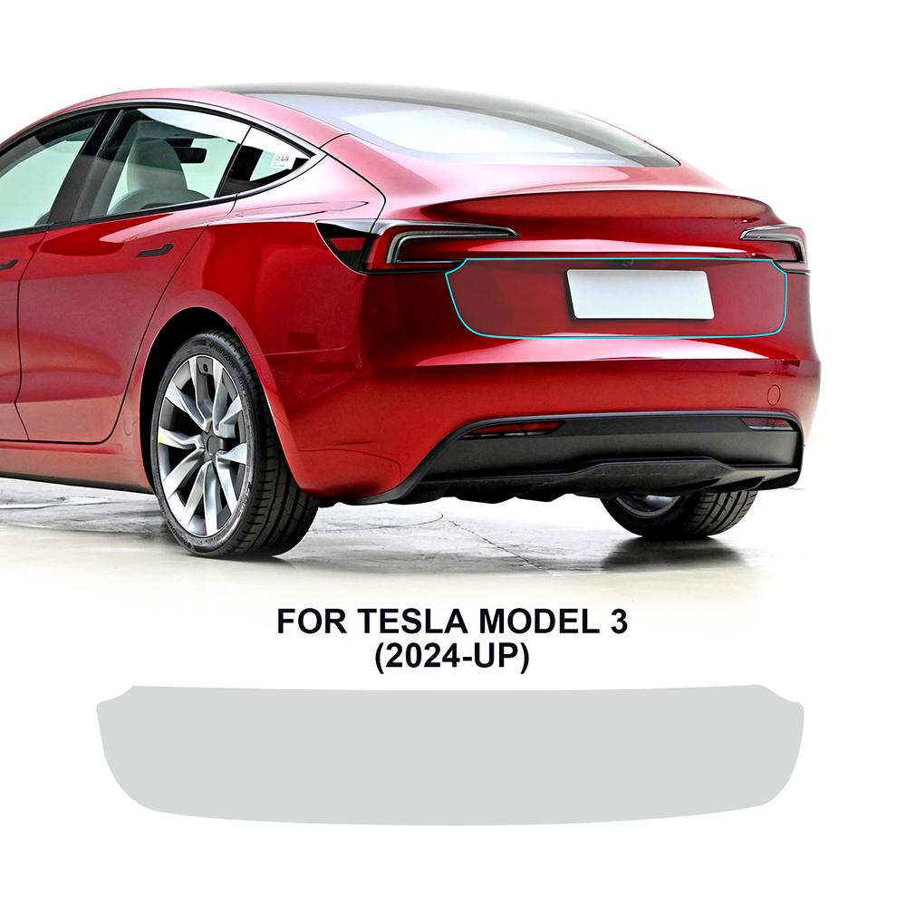 TPU Protective Rear Bar Film For Tesla Model 3 Highland 2024 Model Y - 2024 Extended Door Bumper Lamp Invisible Car PPF