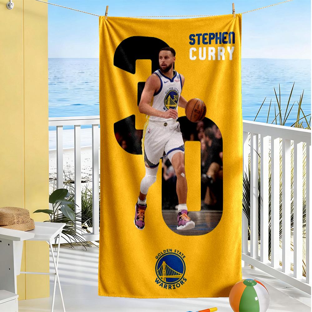 Golden State Warriors Curry Beach Towel Quick-Dry Soft Microfiber Comfortable Lightweight Suitable for Swimming, Gym, Camping, Yoga Vacation