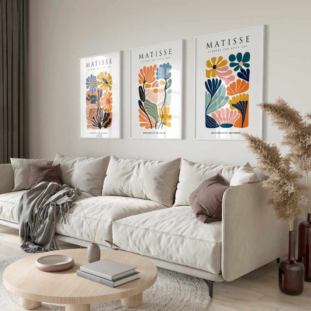 Matisse Flower Market Prints Boho Flower Art Bedroom Wall Décor Living Room Wall Print Exhibition Mid Century Modern Art Prints
