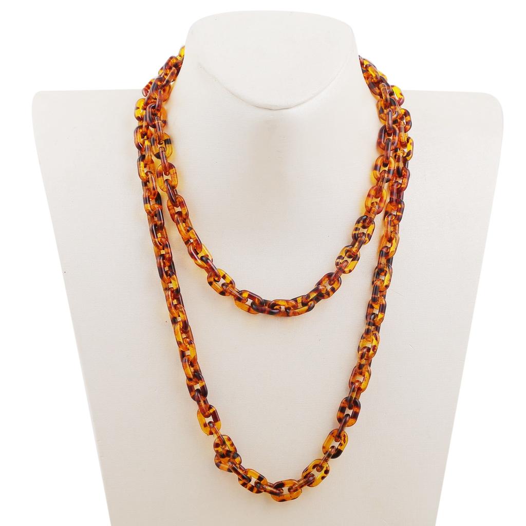 Ожерелье для женщин Аксессуарыins Двухслойная цепочка для свитера Длинный крест Персонализированное акриловое ожерелье Ювелирные изделия Красивое элегантное ожерелье для нее