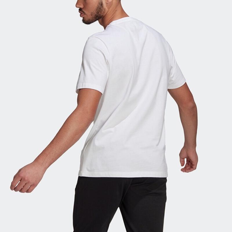adidas Мужская футболка Essentials с большим принтованным логотипом, короткий рукав, белая GK9121