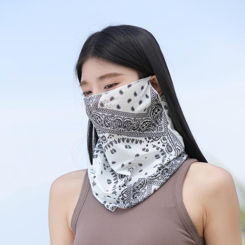 Outdoor Ice Silk Face Mask Multi-Wear Ear Loop Head Scarf for Men Women Cycling Sun Protection Summer Breathable Face Cover