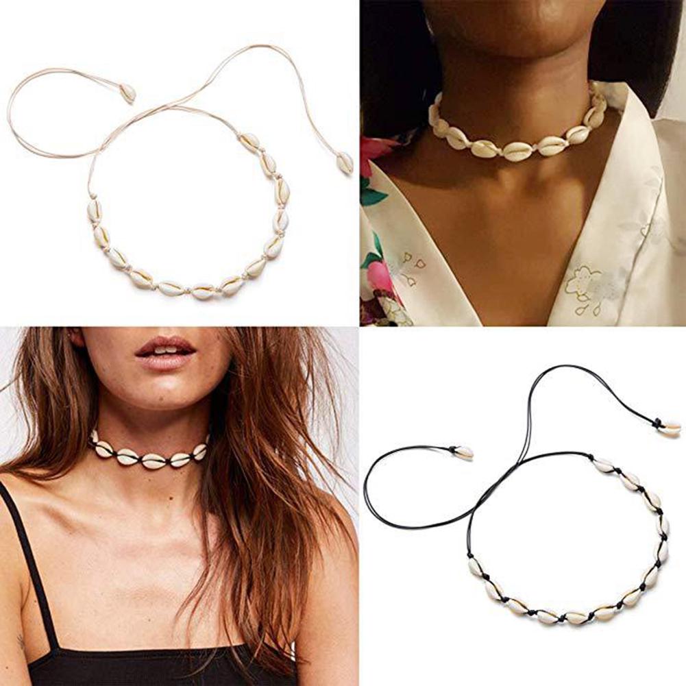 BLUELANS NECKLACE Wonderful Necklace Wax Choker Charm Handmade Natural Jewelry Bohemia Shell Cord Women Present