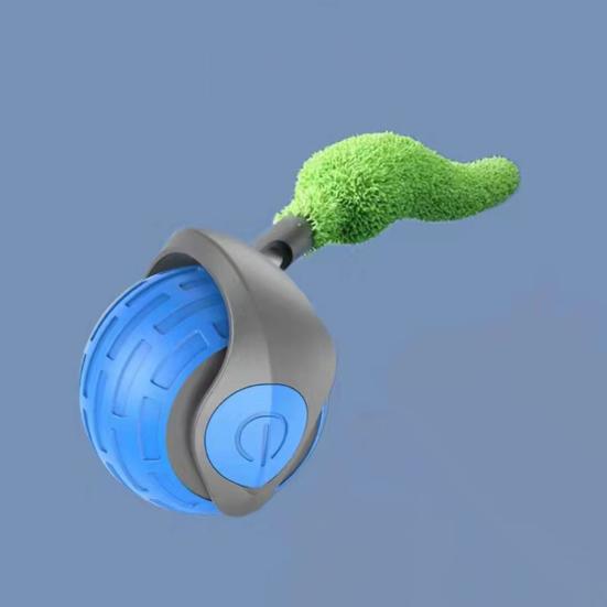 Интерактивная игрушка-мяч для кошек, перезаряжаемая через USB, катящаяся игрушка-мяч с двухскоростной регулировкой, автоматическая движущаяся игрушка для кошек с хвостом для домашних кошек