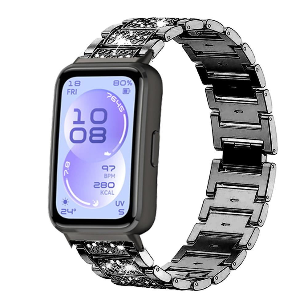 Алмазный ремешок из нержавеющей стали для Huawei Band 11 / 11Pro, роскошный блестящий металлический браслет на запястье, сменный ремешок для женщин, аксессуары
