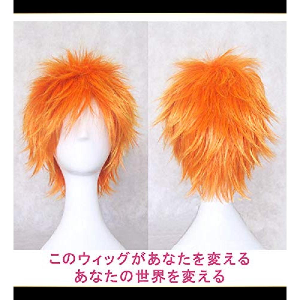 CaseEden Uta noPrince-sama Tatsuya Hinata StarrySky Naoji Higa BLEACH Shinigami Ichigo Kurosaki Cosplay Wig Short Heat Resistant Orange Gold & White M