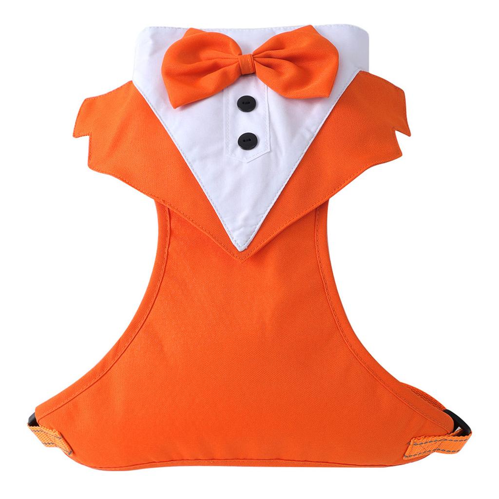 Регулируемая шлейка для собаки с галстуком-бабочкой, дизайн смокинга, светоотражающие ремни для маленьких, средних и больших собак