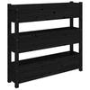Plant Box Black 112 x 25 x 104.5 cm Solid Pine Wood
