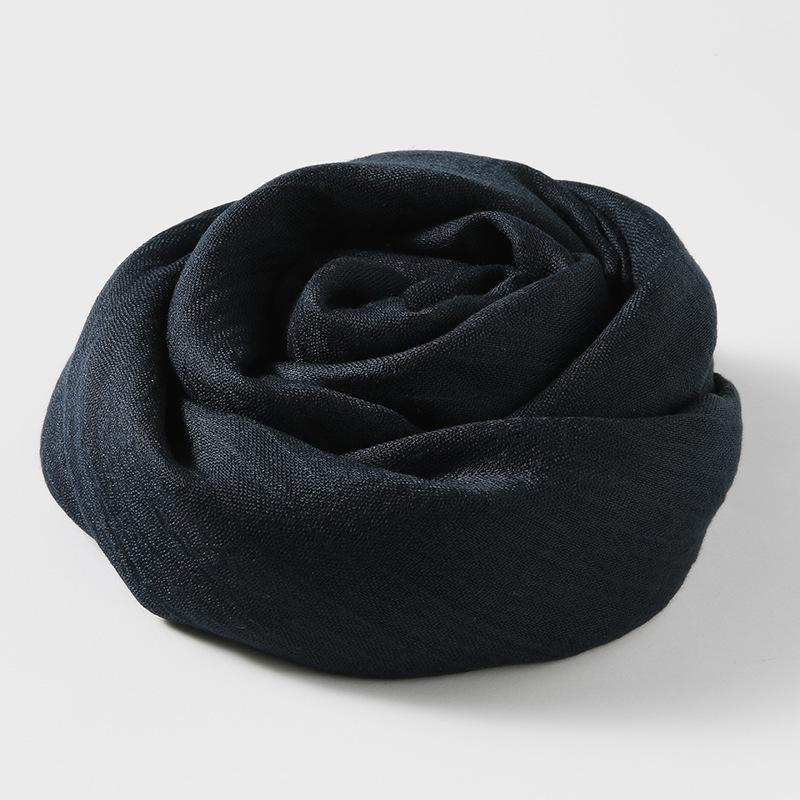 Solid Color Cotton Linen Scarf for Women Lady Literature Anti-sunburn Long Tassel Scarves Autumn Soft Gauze Wrap Shawls New