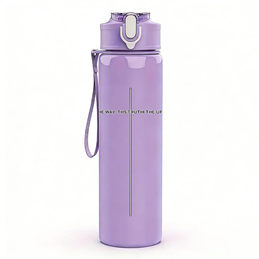 1PC Minimalist Christian Cross 750ml Color Plastic Sports Water Bottle Leakproof Flip Straw Lid Suitable for Sports Office Home Use