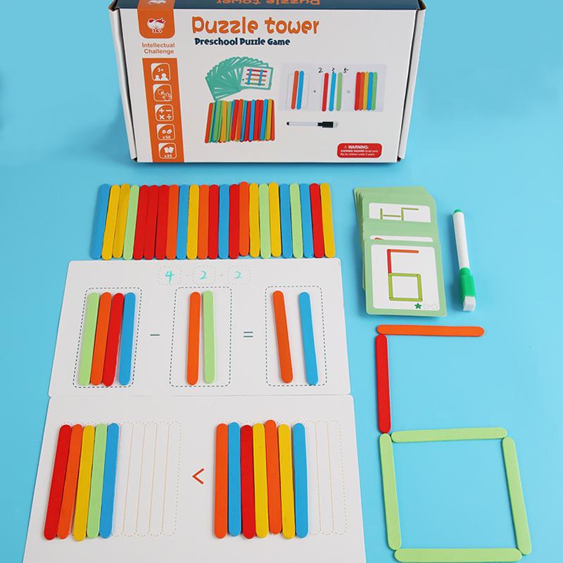 Children's Educational Puzzle Counting Stick Toy Math Stickstick Counting Stick Primary School Students Addition and Subtraction Digital Teaching Aids