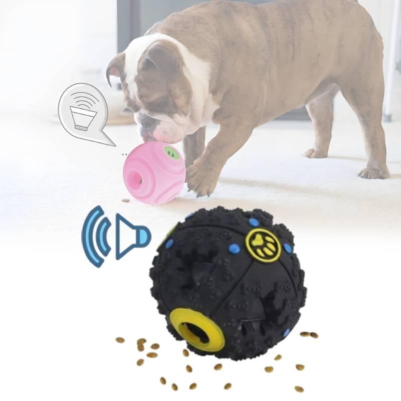 Захватывающий черный пищащий мячик-лакомство для собак. Идеален для жевания и здоровья зубов.