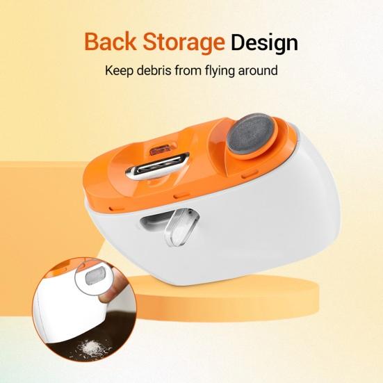 Электрические кусачки и полировщики ногтей 2 в 1, конструкция с аккумулятором, низкий уровень шума, скрытые лезвия, ящик для хранения обрезков ногтей, портативный маникюрный триммер для