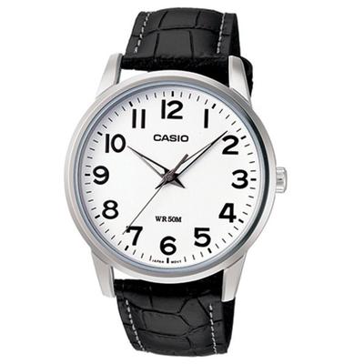 Мужские кожаные часы MTP-1303L-7B