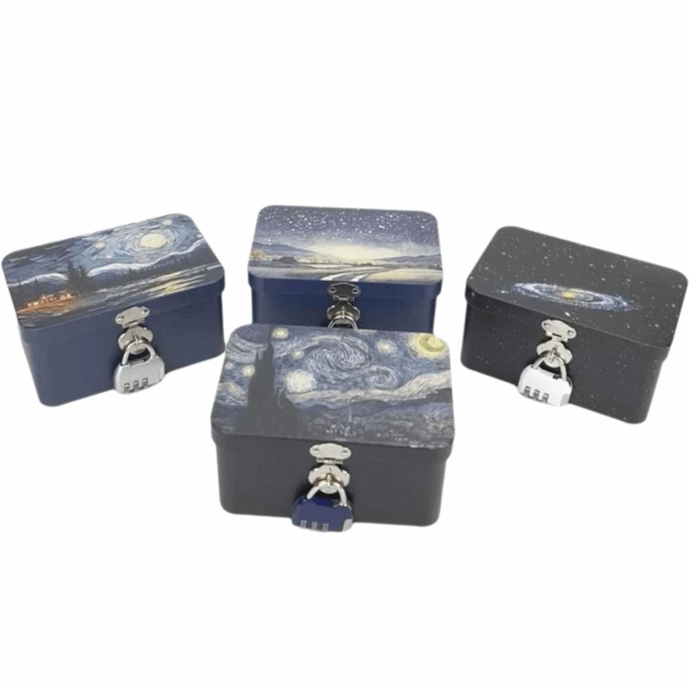 Rectangular Shape Tinplate Box Large Size Empty Box Treasure Chest Storage Box  Gift Giving