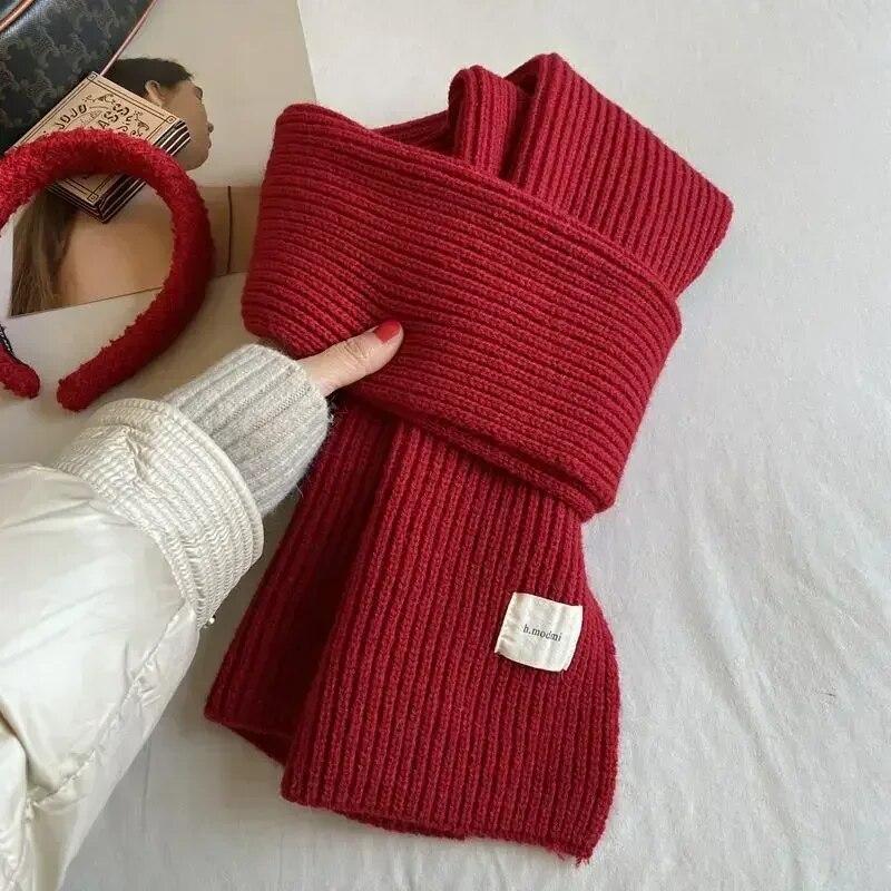 Fashionable Scarves for Woman 160cm Thick Knitting Yarn Windproof Warm Scarf Winter Protective Wraps