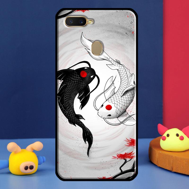 Чехол-арт с карпами Кои Инь-Ян для Oppo A91 A5 A9 A16 A76 A96 A58 A78 A98 A52 A72 A74 A94 A54 S A57 A77 A15 A17