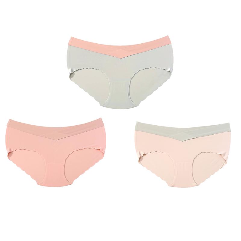 TERMEZY 3Pcs/lot Seamless Panties Ice Silk Female Comfort Underwear Women Low-Waist Briefs Large Size Maternity Panty Sexy Lingerie