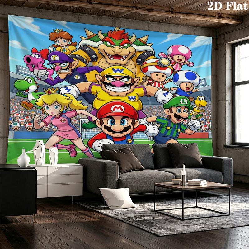 Super Mario Wall Tapestry Aesthetic Wall Hanging Printed Fabric Blanket Decorative Tapestries For Bedroom Living Room Home Decor