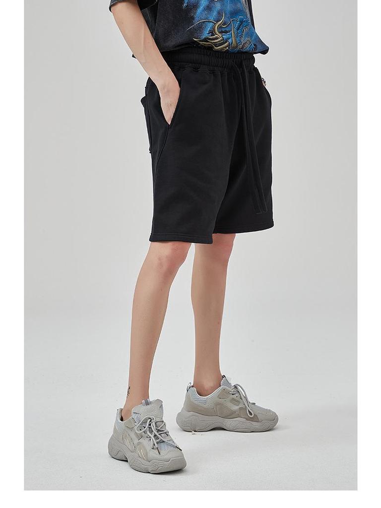 ARTIE Men's 380G Double Strand Cotton Terry Casual Sports Shorts - Trendy Loose Fit with Drawstring