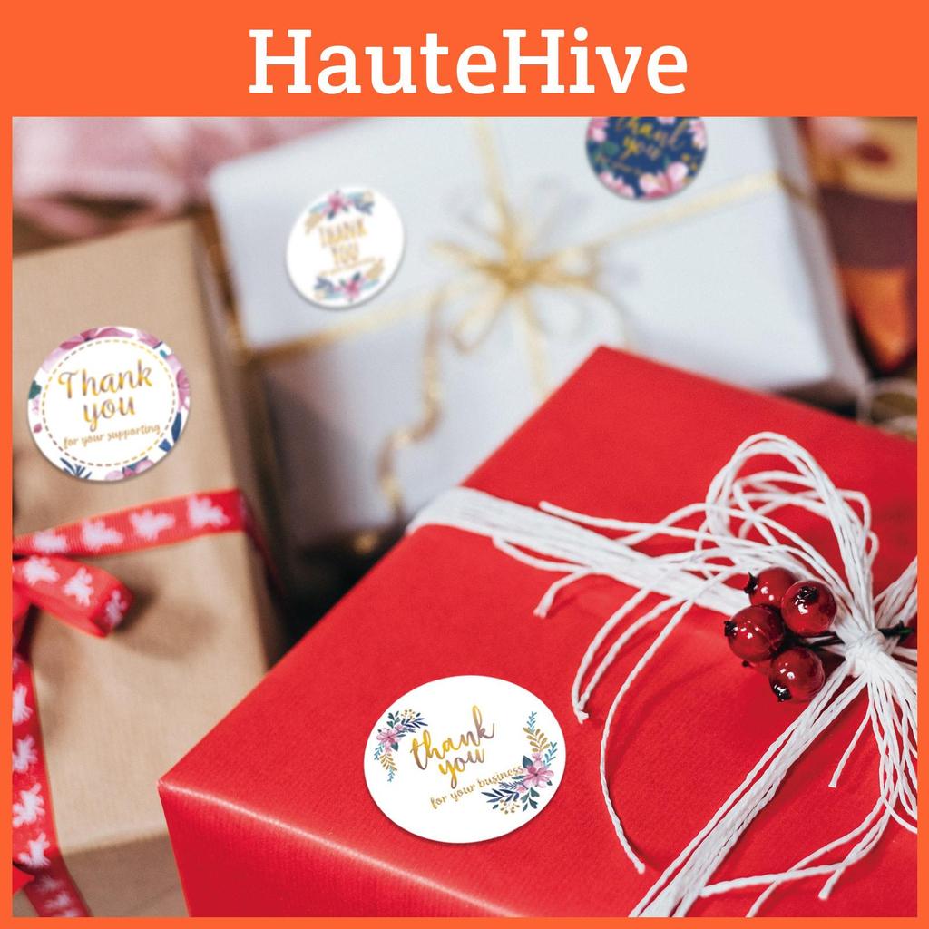 You Xh016 Thank Round Hot Stamped Figurine 15 Inch Envelope Gift Seal Stickers With Adhesive Backing