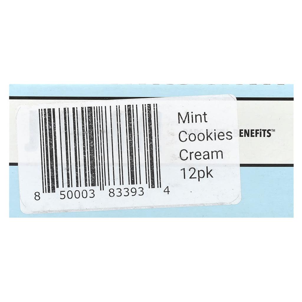 JiMMY! Effective Bar, Protein Bar, Mint Cookies 'N Cream, 12 Packs, 58g (2.05oz) Each