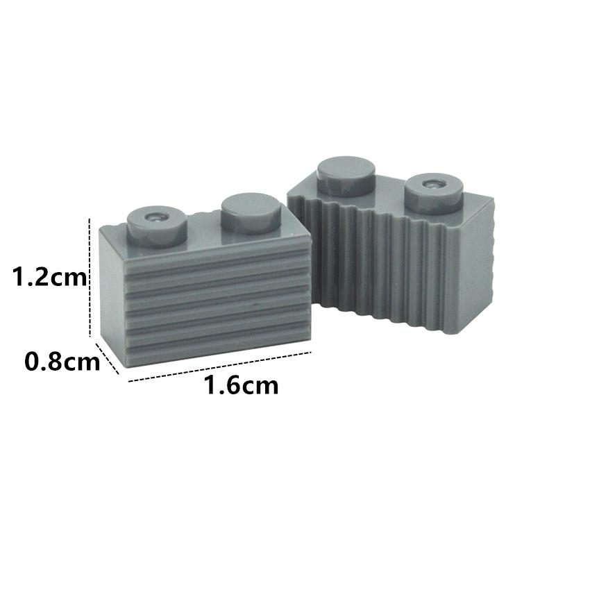 Конструктор DIY Кирпичики Модифицированные 1x2 с желобками Рифленые MOC Строительные Блоки Технические Детали Совместимые с 2877 Образовательная Игрушка для Детей