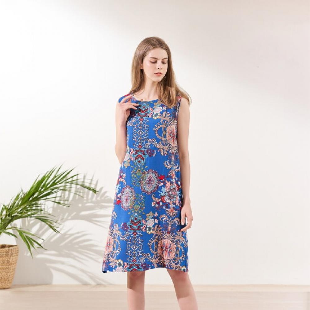 L Affair Women Cassava bLue Viscose Dress Lwoef988 Bu