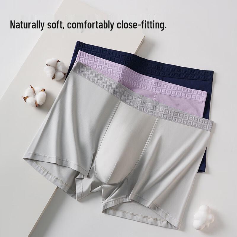 MIIOW Мужские роскошные боксеры-брифы из длинноволокнистого хлопка и шелка с антибактериальным эффектом, 3 шт.