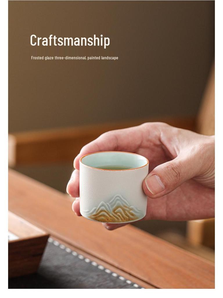 Чайный сервиз кунг-фу: Белые Фарфоровые и Керамические Чашки для Чая, Мастер-Чашка из Нефрита Цвета Бараньего Жира, Набор Пиал для Чая Подарок