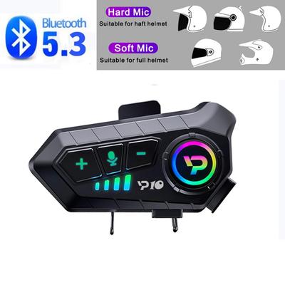 Гарнитура для мотоциклетного шлема, беспроводные наушники Bluetooth 5,3 с шумоподавлением, громкая связь, воспроизведение музыки, водонепроницаемые наушники для мотоциклетного шлема