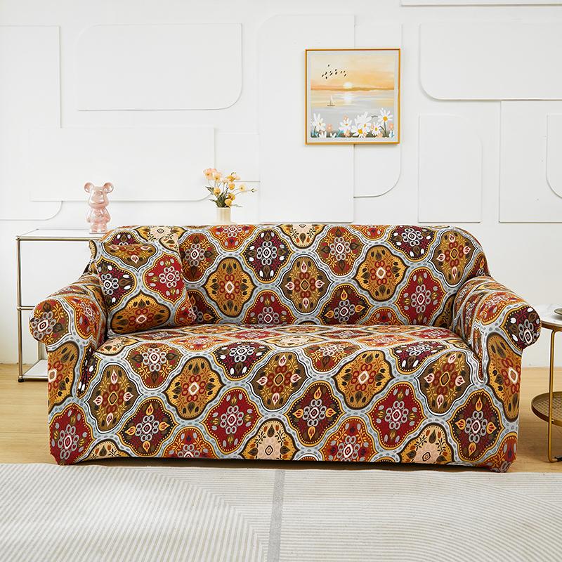 Printed Stretch Sofa Couch Cover for Living Room L Shaped Combination Chaise Sofa Slipcover Home Decor 1/2/3/4 Seats Removable