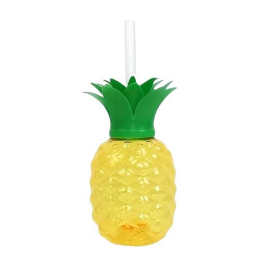 Кружка в форме клубники с крышкой и соломинкой, большой емкости, бутылка для воды с ананасом, портативная, дорожная, многоразовая