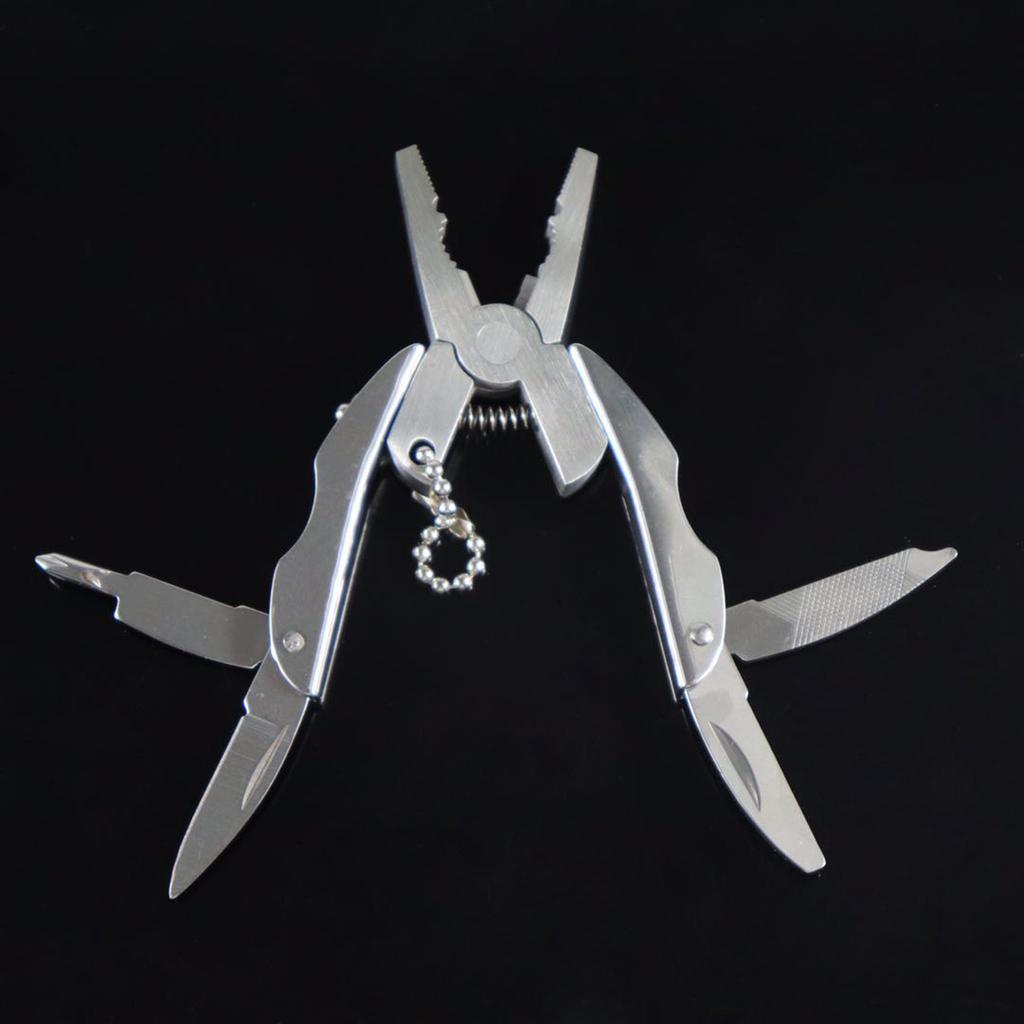 Mini Multi-Purpose Folding Pliers  Compact 5-in-1 Multipurpose Pliers & Knife Set for Outdoors Camping Hiking Fishing