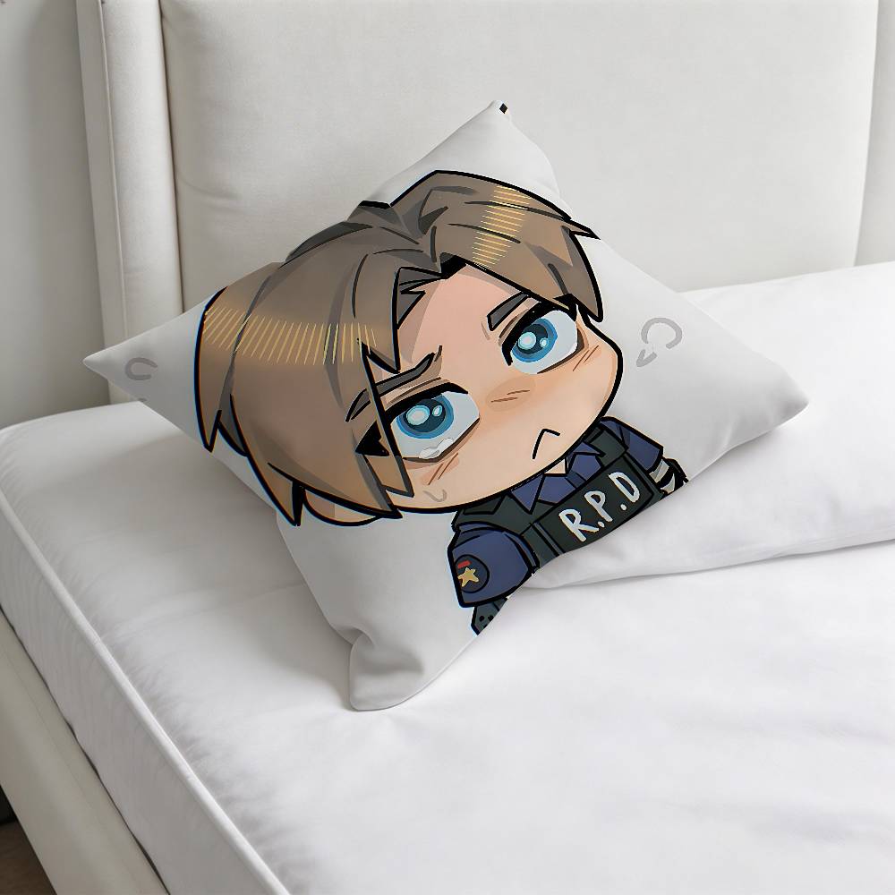 LLeon S Kennedy RRE Decorative Square Pillow Cover Soft Comfortable Pillow Case Sofa Bed Home Decoration