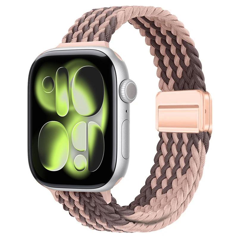 Плетеный нейлоновый ремешок для Apple Watch Ultra 3 49 мм 11 10 46 мм 42 мм Браслет с магнитной застежкой IWatch 9 8 7 41/45 мм 6 5 4 SE 44/40 мм